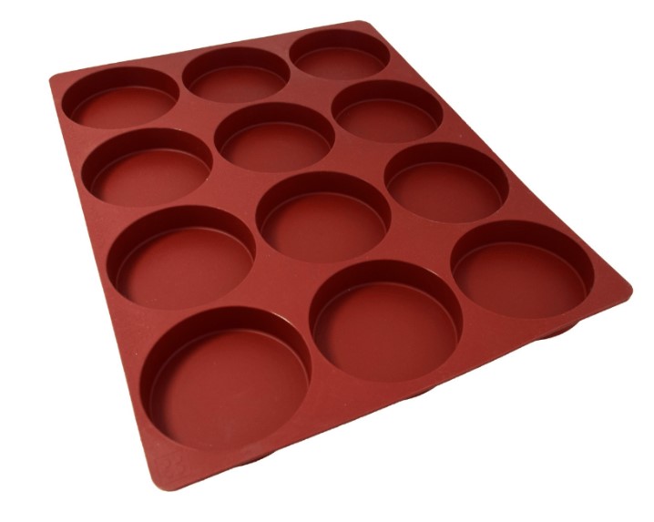 SILICONE MAT 40x30 ROUND 12st ø90mm  