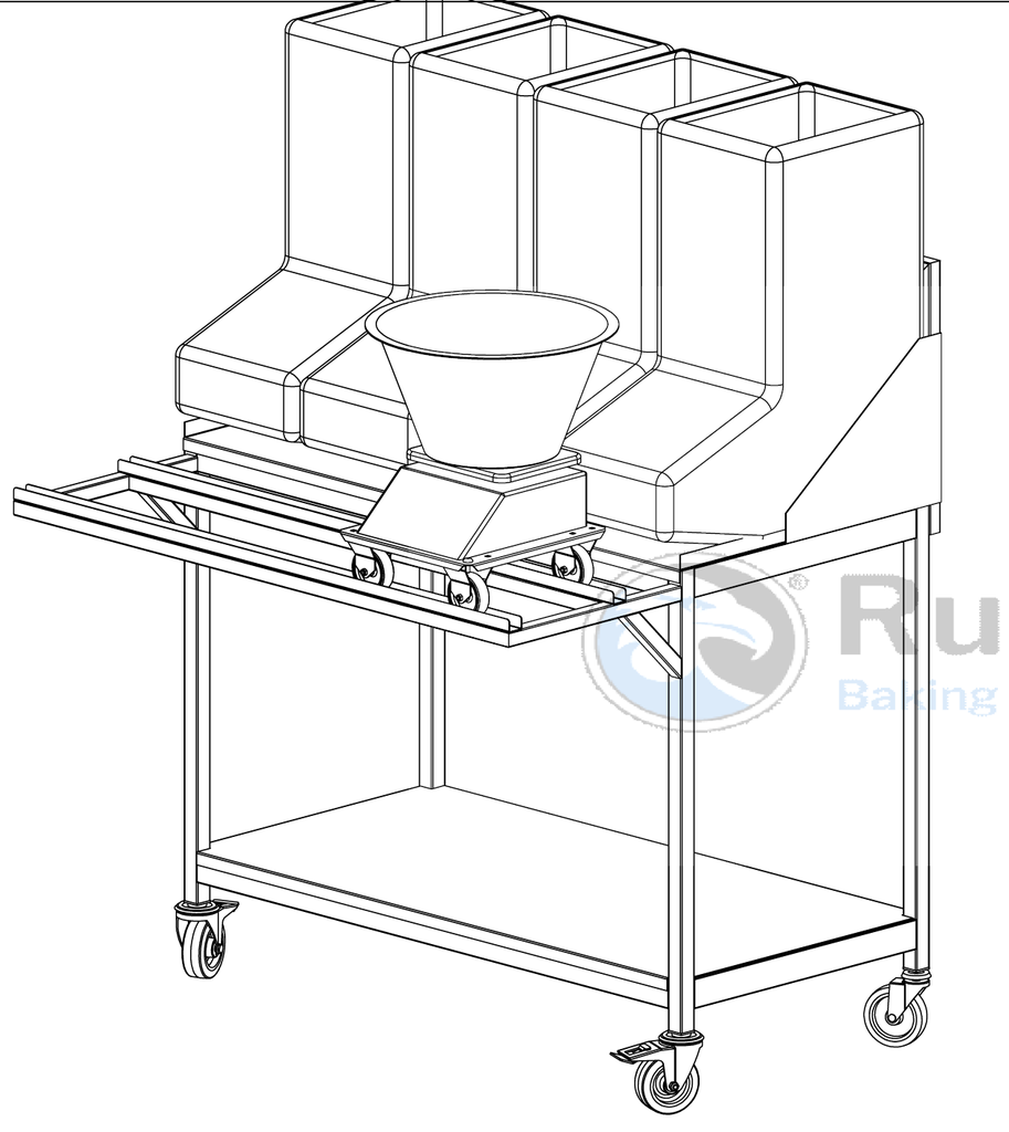 [TTRX-24145] INGREDIENSBORD med flyttbar hylla till våg  