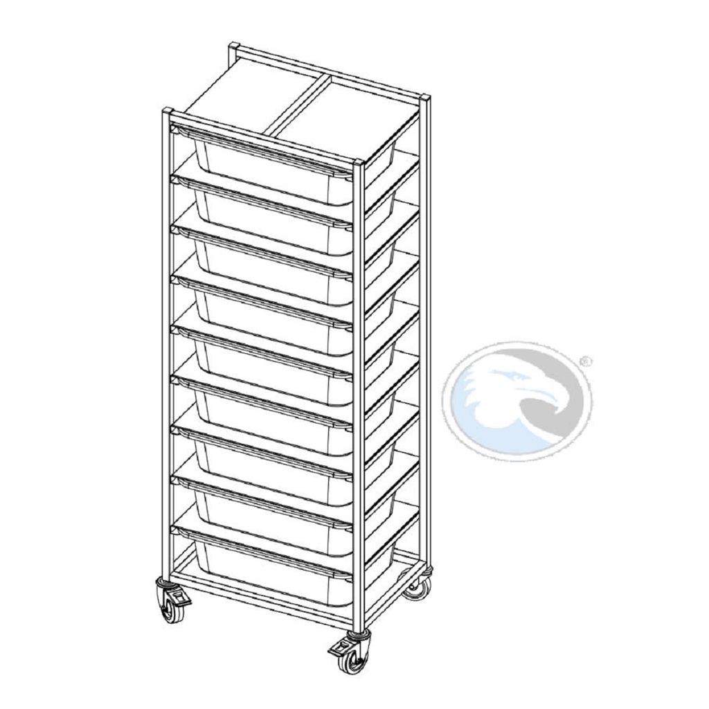 [SRRX-24168] INGREDIENSVOGN med 9x25L plastbeholdere og lokk