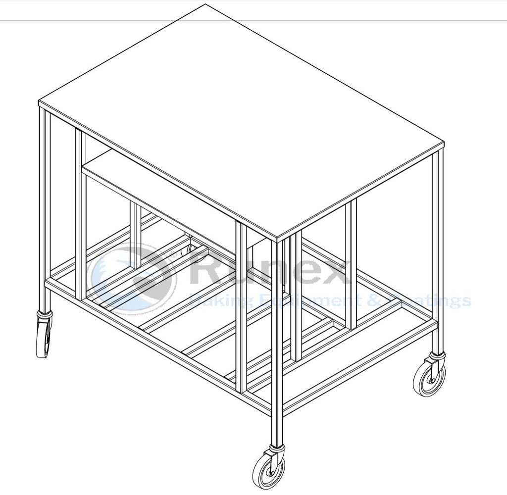 [TARX-1502004] BORDVOGN 100x70cm Hylde for bagepapir Rom for oppbevaring av plader