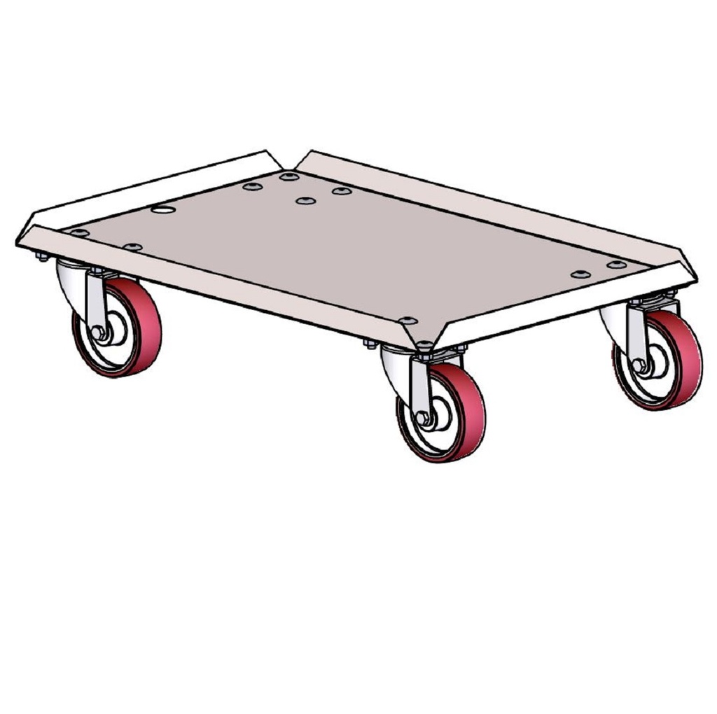 [DORX-8148RF-T-100] DOLLY 40x60 TÄT BOTTEN Maxlast 400kg
