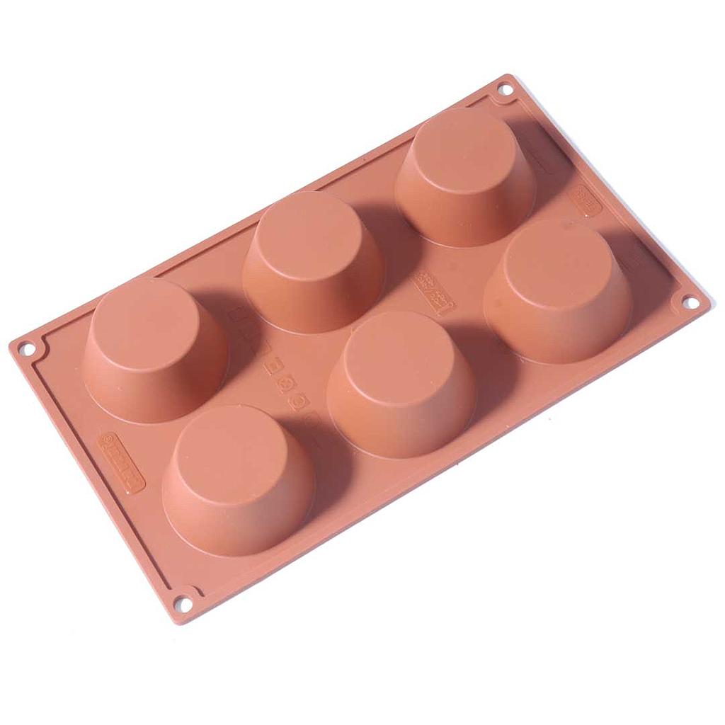 [PI-FR065] SILICONE MOULD GN1/3 ROUND MUFFIN 6pcs ø70mm