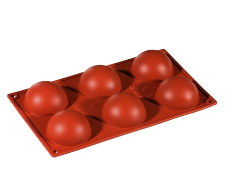SILICONE MOULD GN1/3 HALF SPHERE 6pcs ø70mm