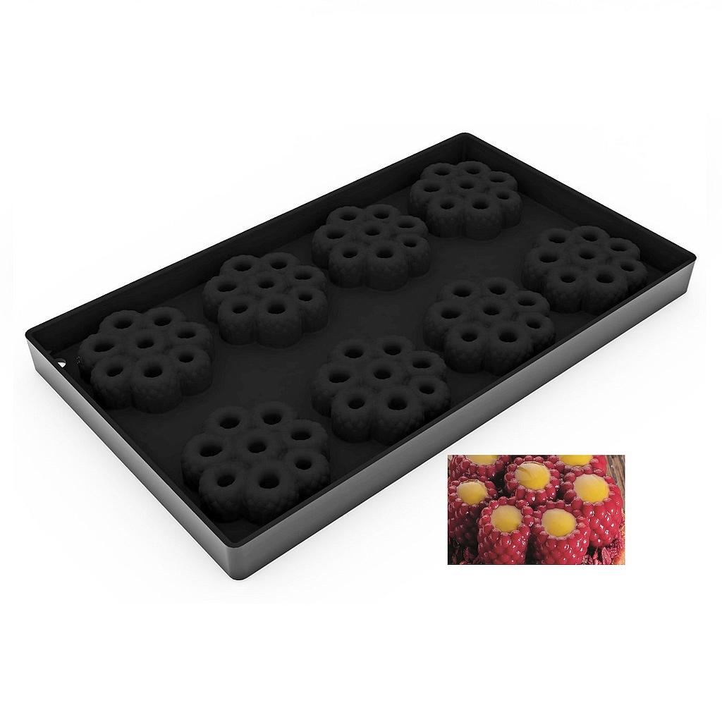 [PI-TOP23] SILIKONEFORM 17x30 Hindbær 8stk ø62mm 